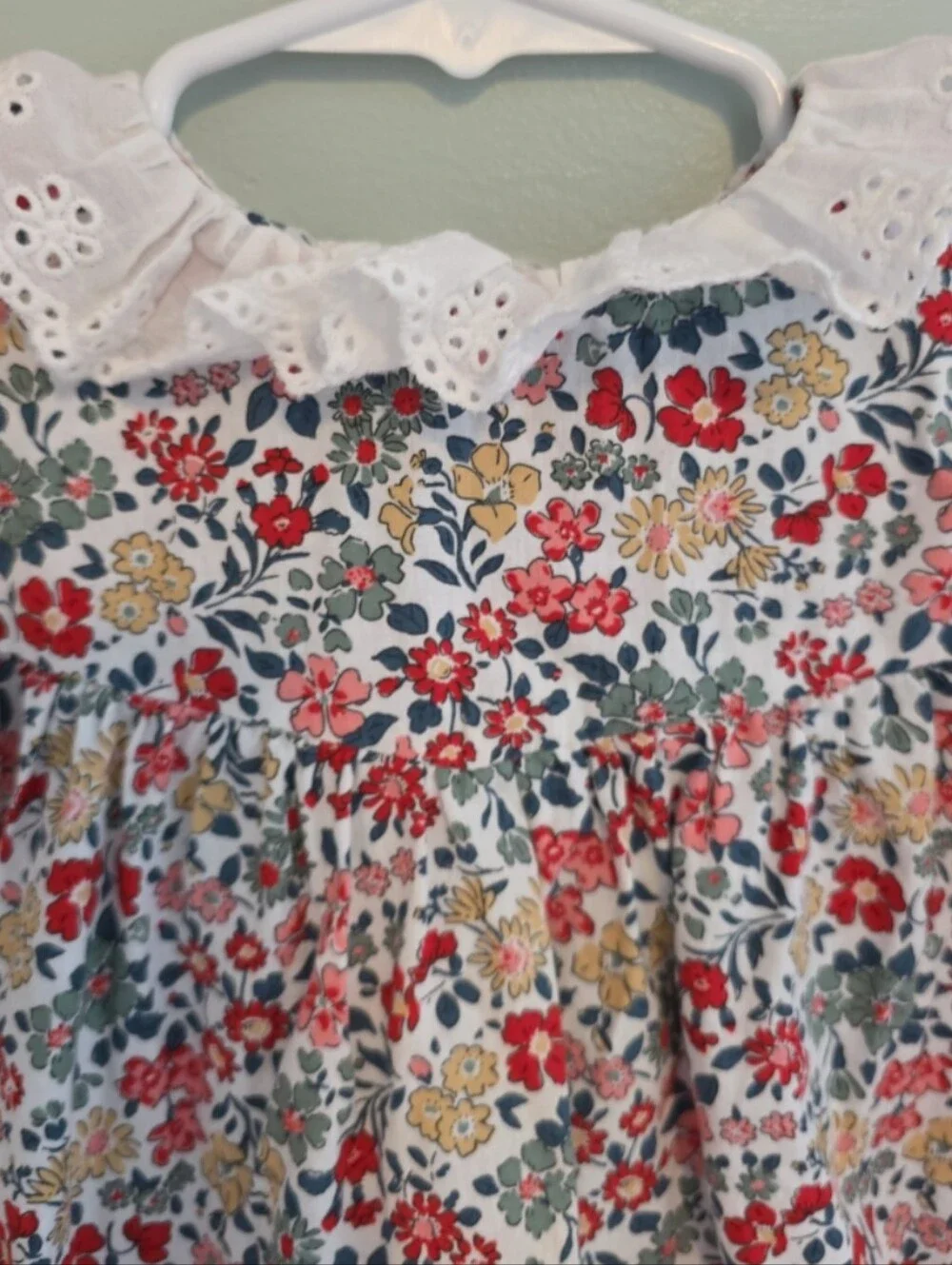 Belati Floral Dress with Lace Collar Cottagecore Smocked Brand 4 Or 4t